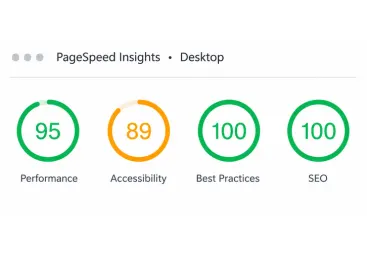 Desktop PageSpeed score after optimization