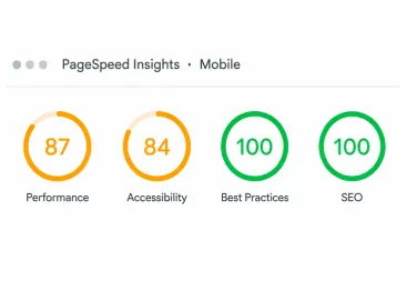 Mobile PageSpeed score after optimization